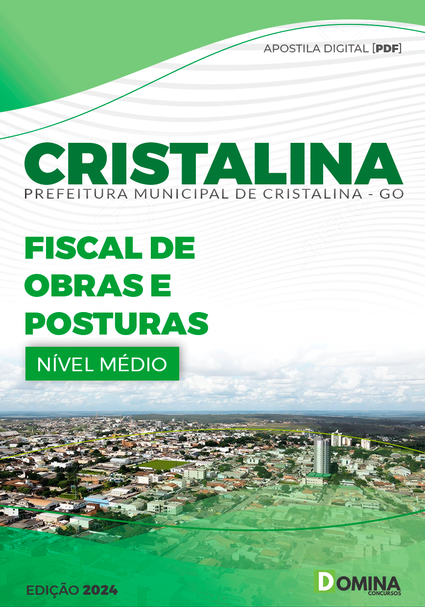 Apostila Pref Cristalina GO 2024 Fiscal Obras Postura