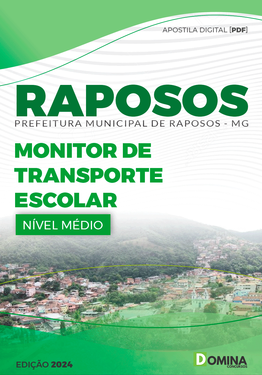 Apostila Pref Raposos MG 2024 Monitor Transporte Escolar