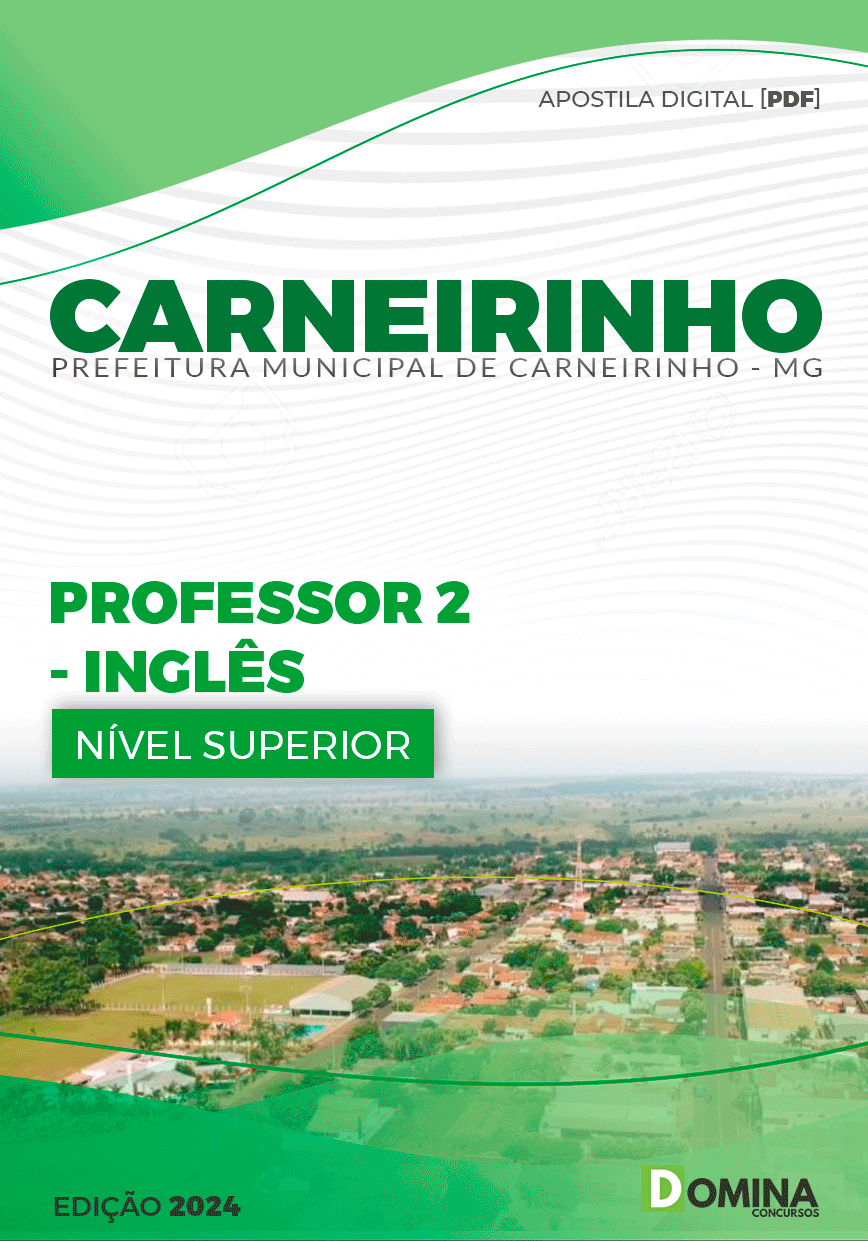 Apostila Pref Carneirinho MG 2024 Professor de Inglês