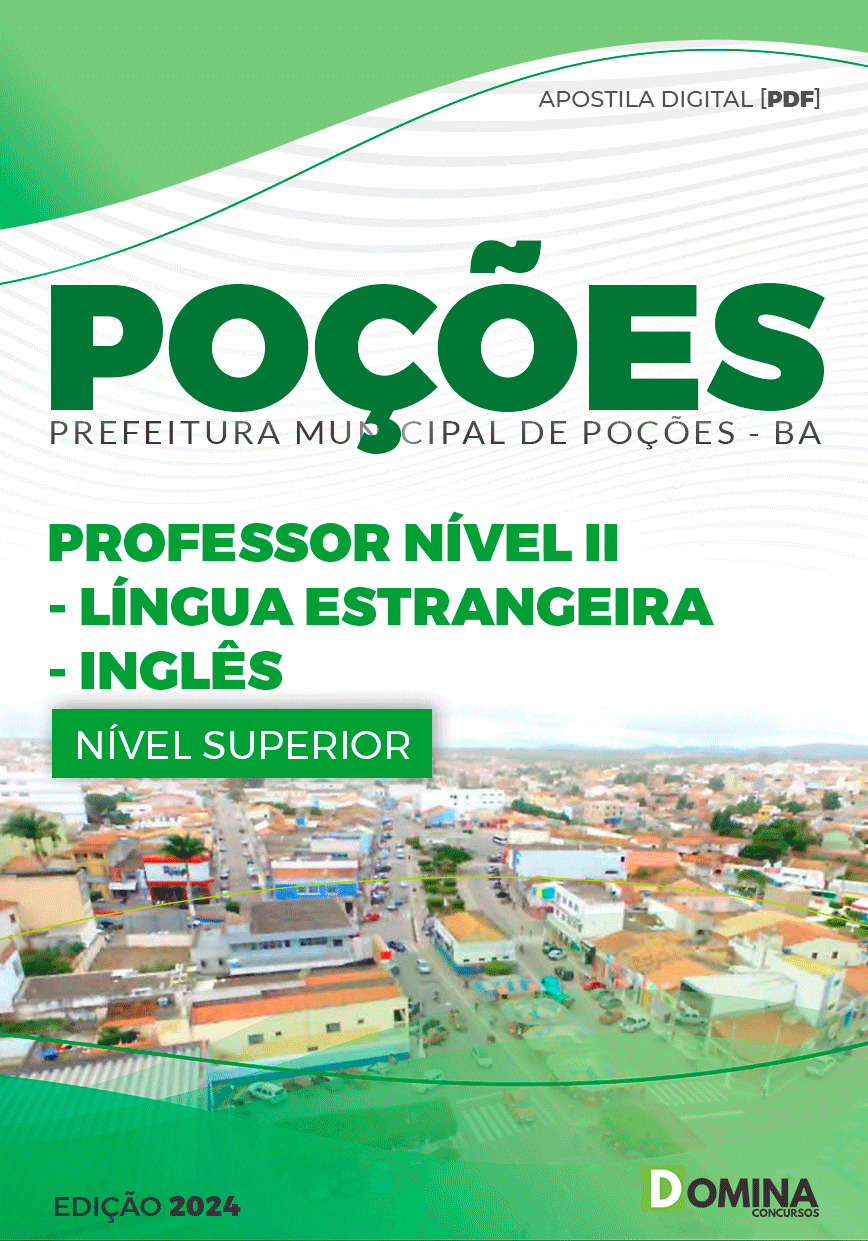 Apostila Pref Poções BA 2024 Professor de Inglês