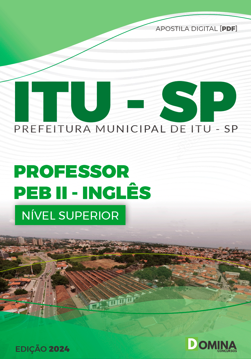 Apostila Pref Itu SP 2024 Professor de Inglês