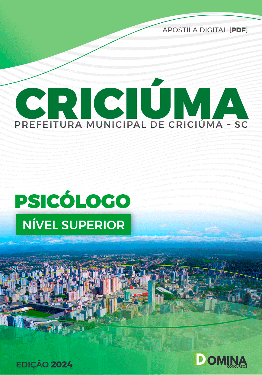 Apostila Pref Criciúma SC 2024 Psicólogo