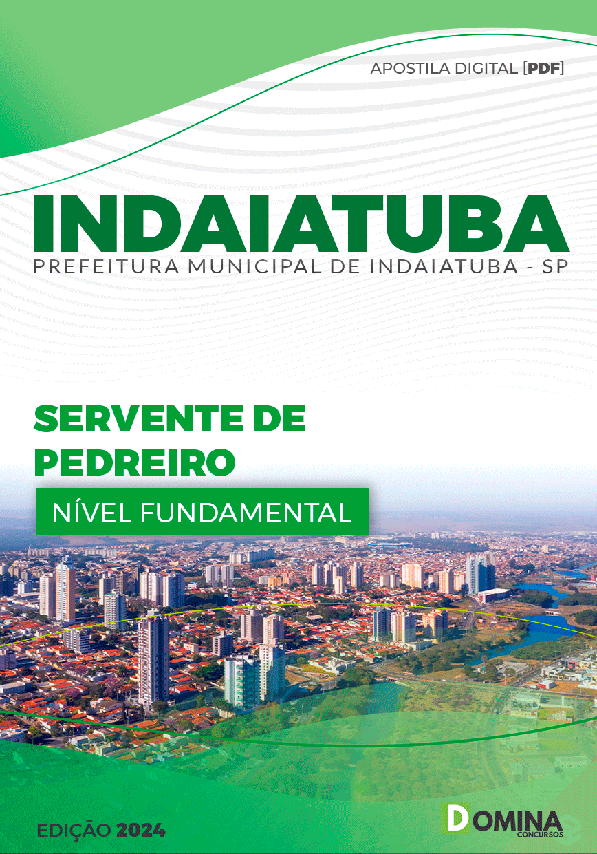 Apostila Pref Indaiatuba SP 2024 Servente Pedreiro