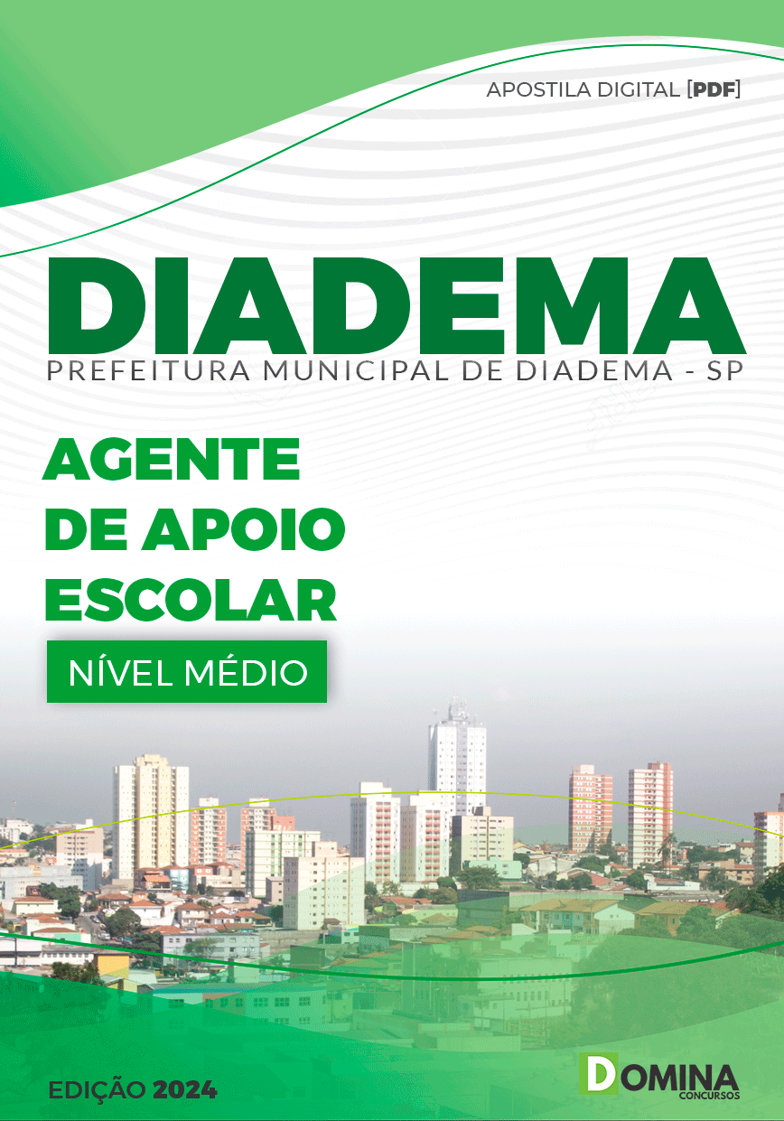 Apostila Pref Diadema SP 2024 Agente Apoio Escolar