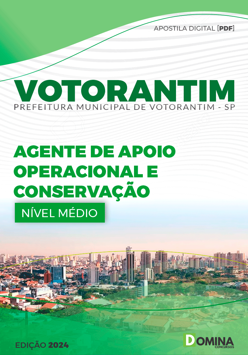 Apostila Pref Votorantim SP 2024 Agente de Apoio Operacional