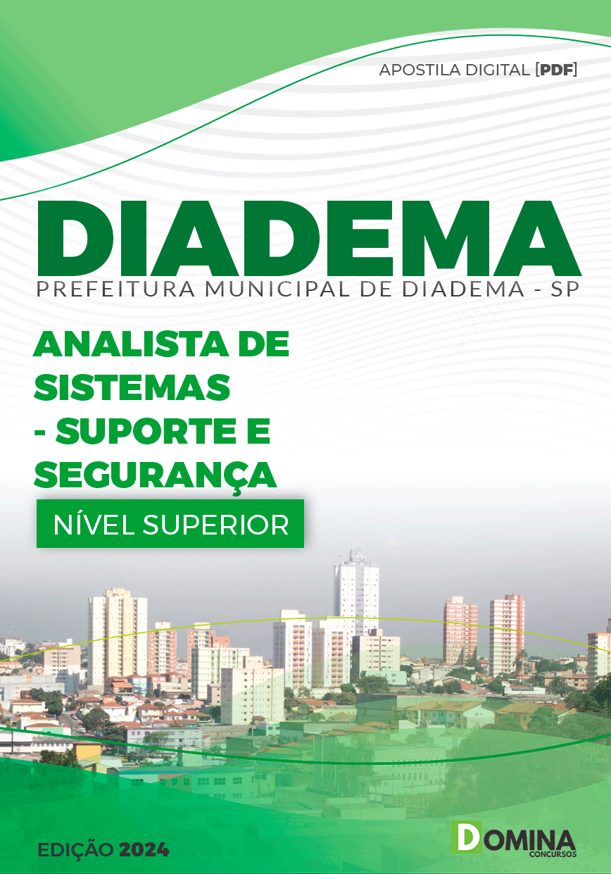 Apostila Pref Diadema SP 2024 Analista Sistemas Suporte Segurança