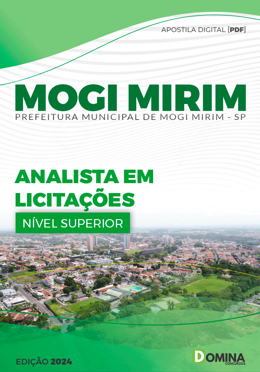 Apostila Pref Mogi Mirim SP 2024 Analista Licitações