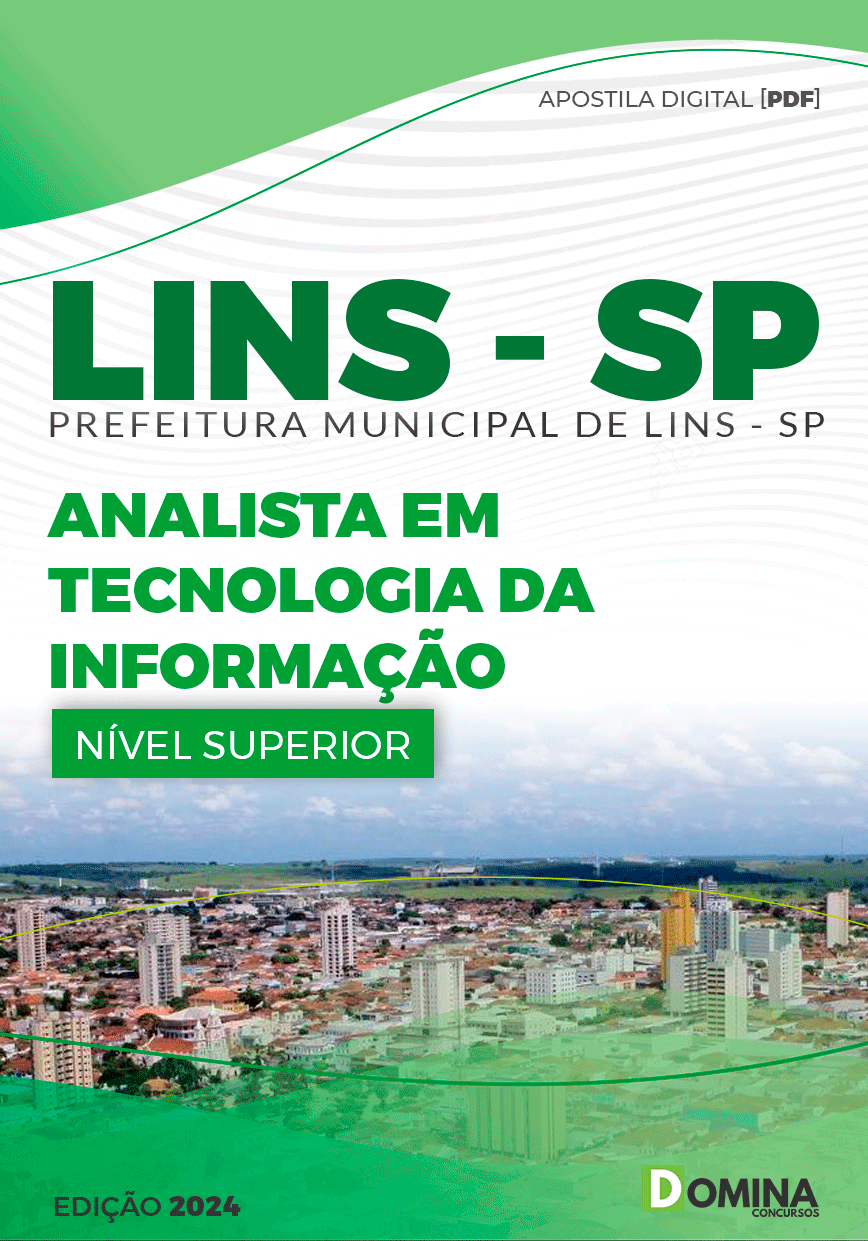 Apostila Concurso Pref Lins SP 2024 Analista Tecnologia Informação