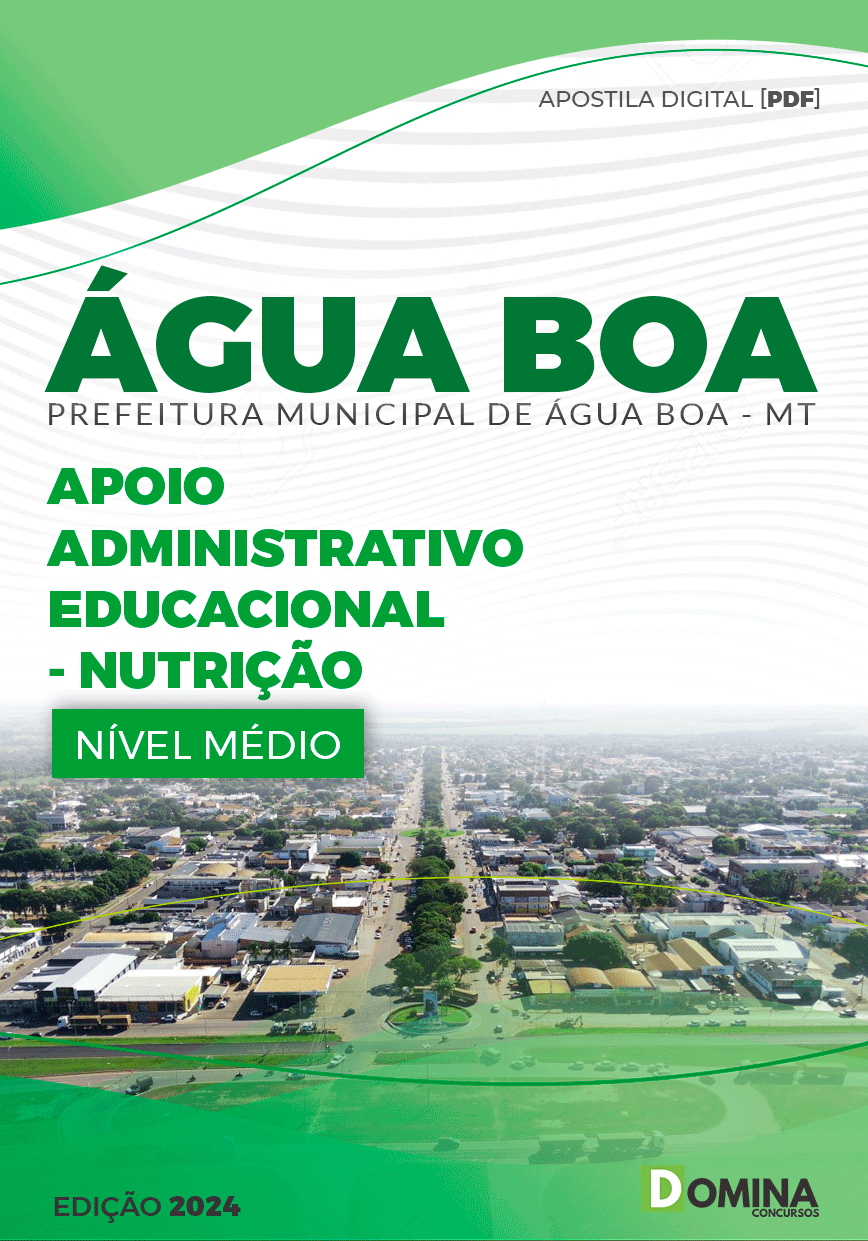 Apostila Pref Água Boa MT 2024 Apoio Administrativo Nutrição