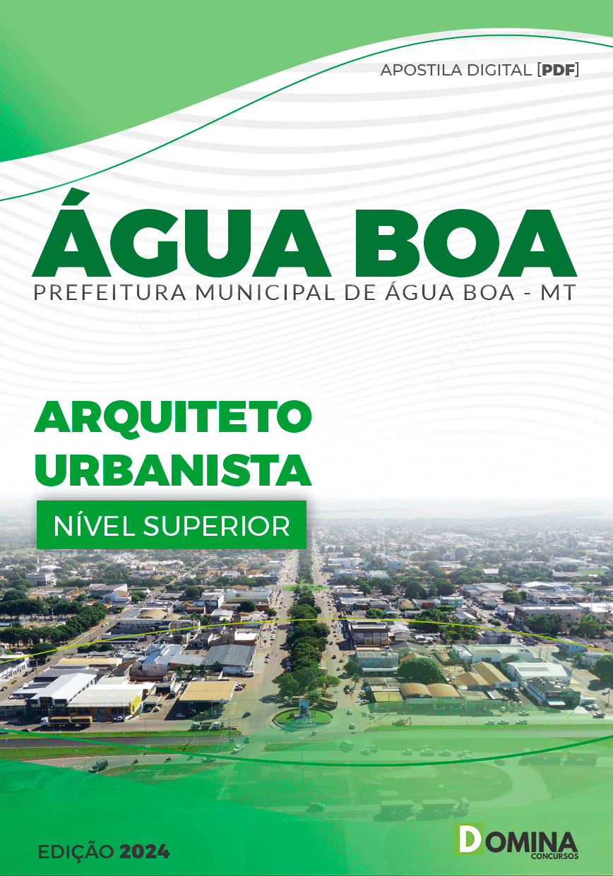 Apostila Pref Água Boa MT 2024 Arquiteto Urbanista