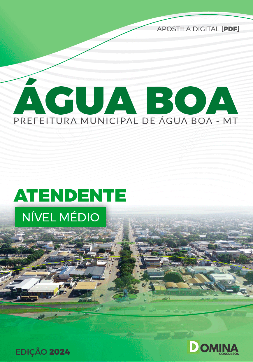 Apostila Pref Água Boa MT 2024 Atendente