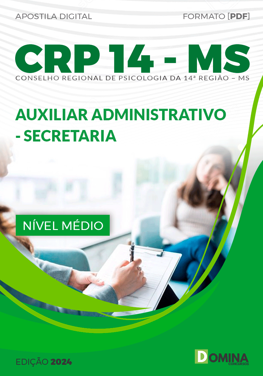 Apostila CRP 14 MS 2024 Auxiliar Administrativo Secretaria