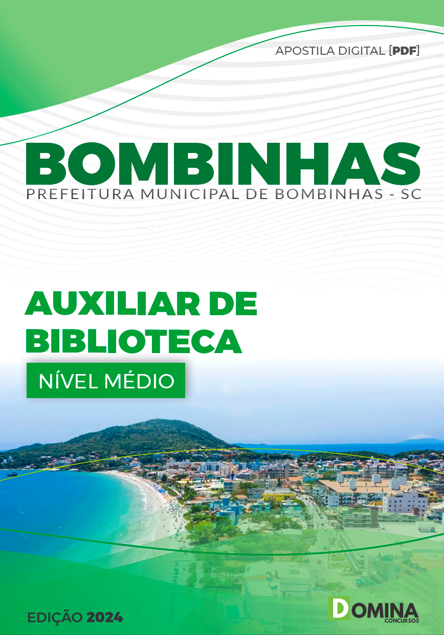 Apostila Pref Bombinhas SC 2024 Auxiliar Biblioteca
