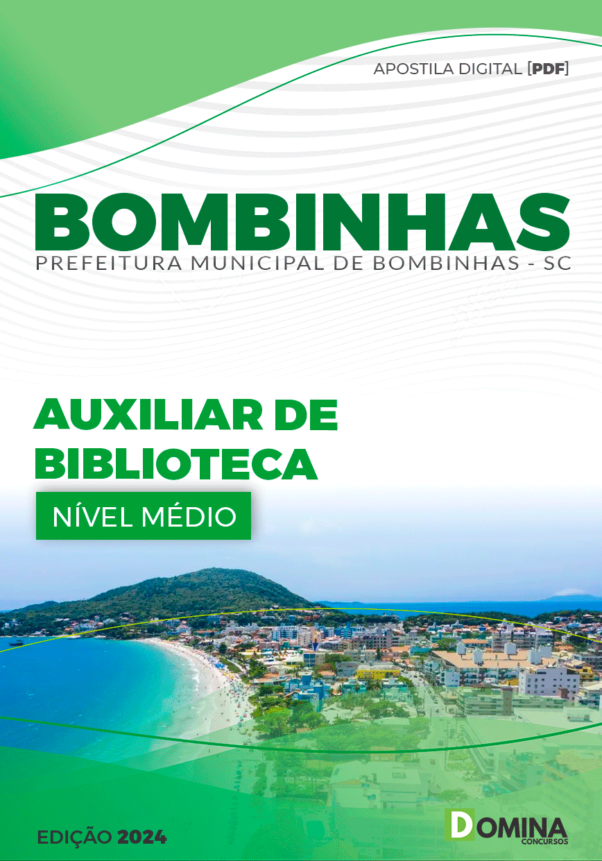 Apostila Pref Bombinhas SC 2024 Auxiliar Biblioteca