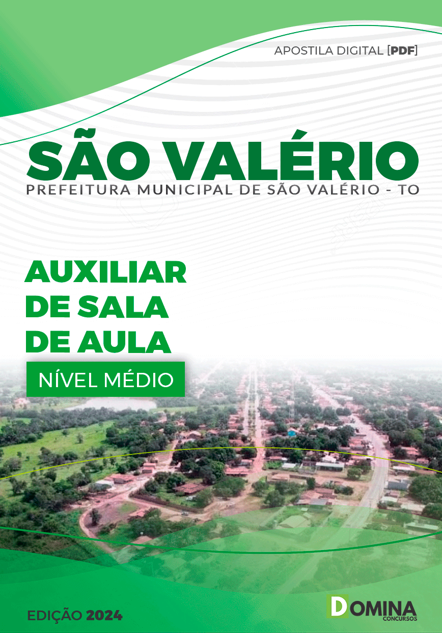 Apostila Pref São Valério 2024 Auxiliar Sala Aula