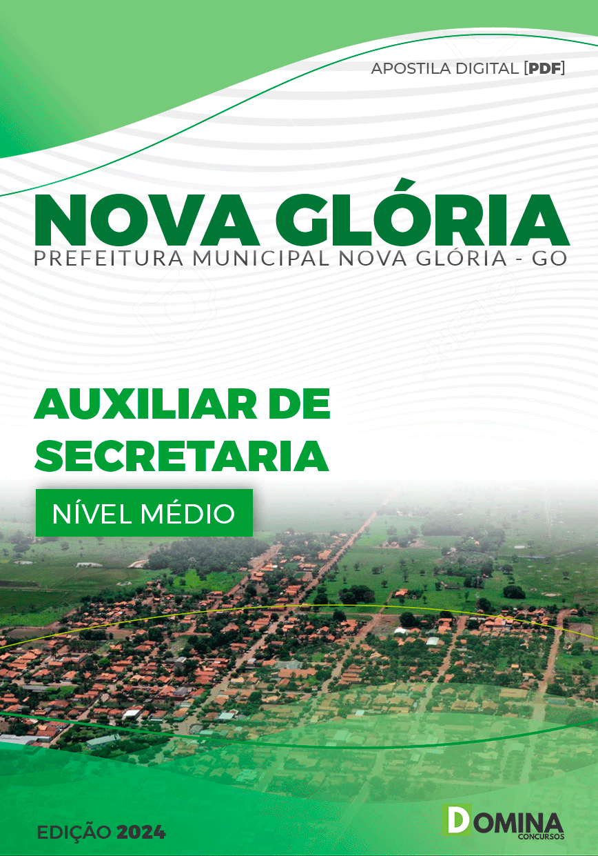Apostila Pref Nova Glória GO 2024 Auxiliar de Secretaria