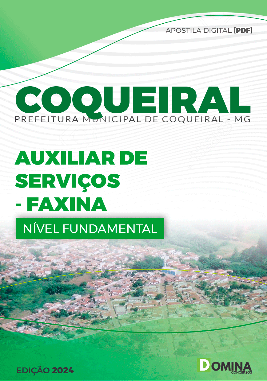Apostila Pref Coqueiral MG 2024 Auxiliar Serviços Faxina