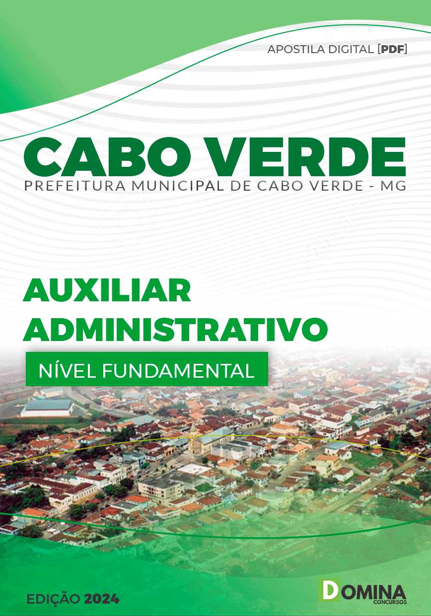 Apostila Pref Cabo Verde MG 2024 Auxiliar Administrativo