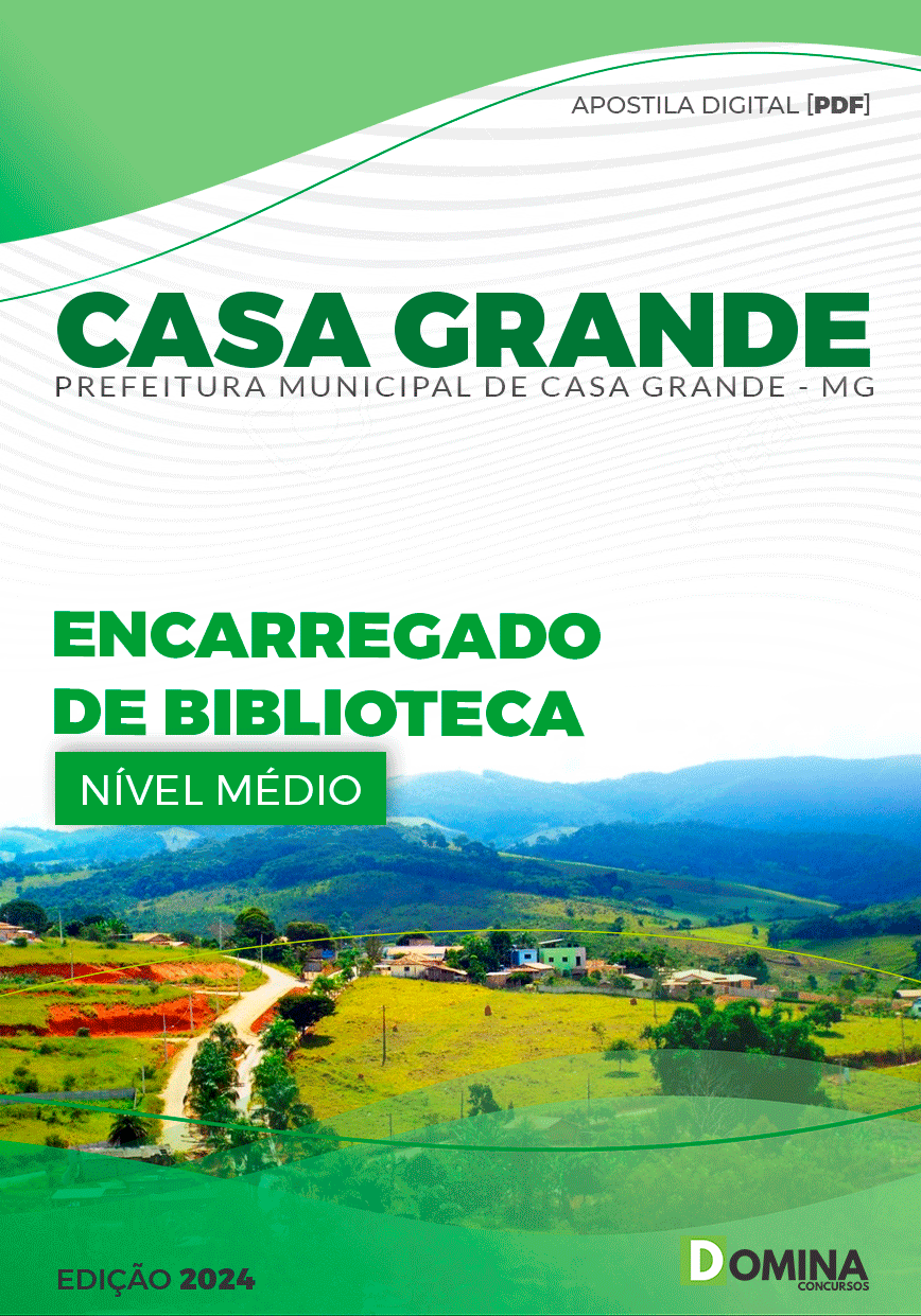 Apostila Pref Casa Grande MG 2024 Encarregado de Biblioteca