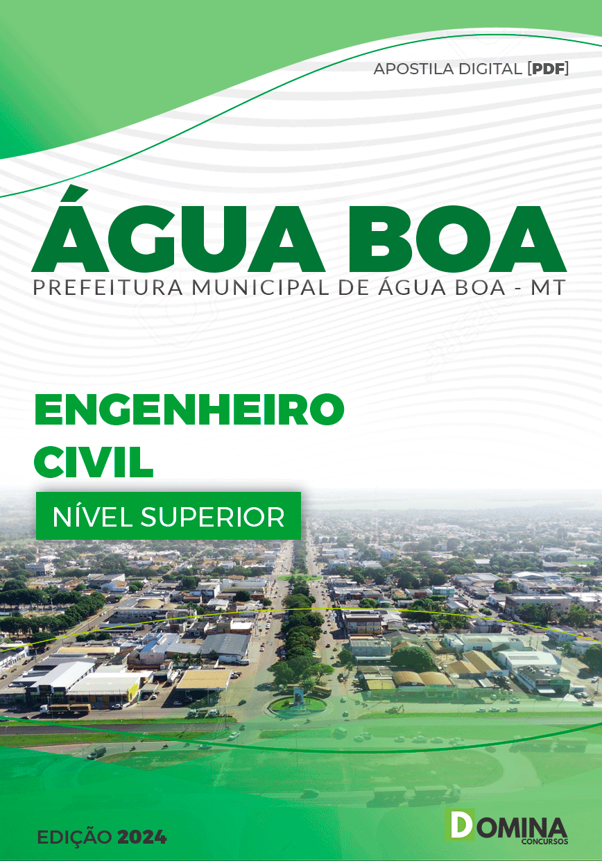 Apostila Pref Água Boa MT 2024 Engenheiro Civil