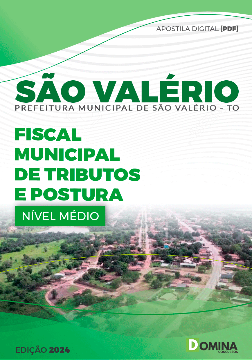 Apostila Pref São Valério 2024 Fiscal Tributos Posturas