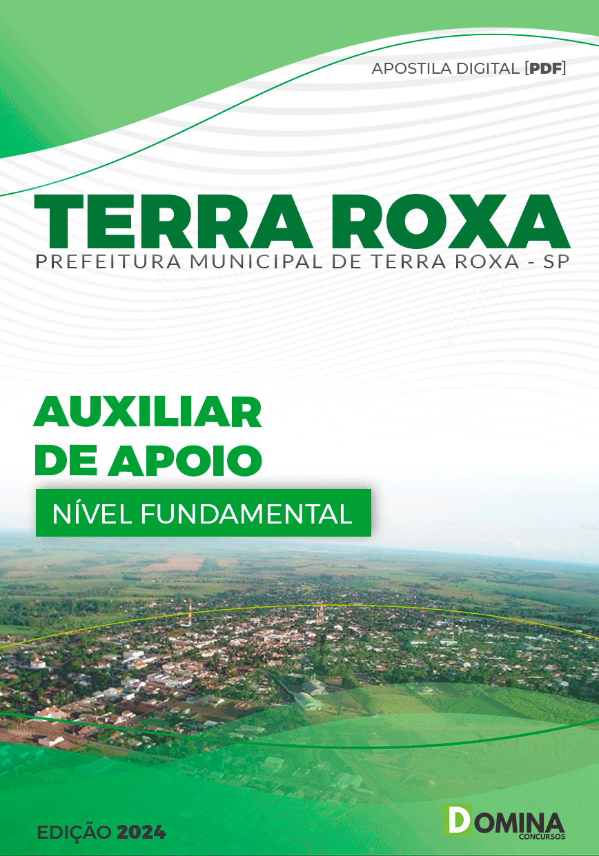 Apostila Pref Terra Roxa SP 2024 Auxiliar Apoio