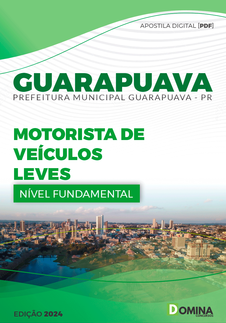 Apostila Pref Guarapuava PR 2024 Motorista Veículos Leves