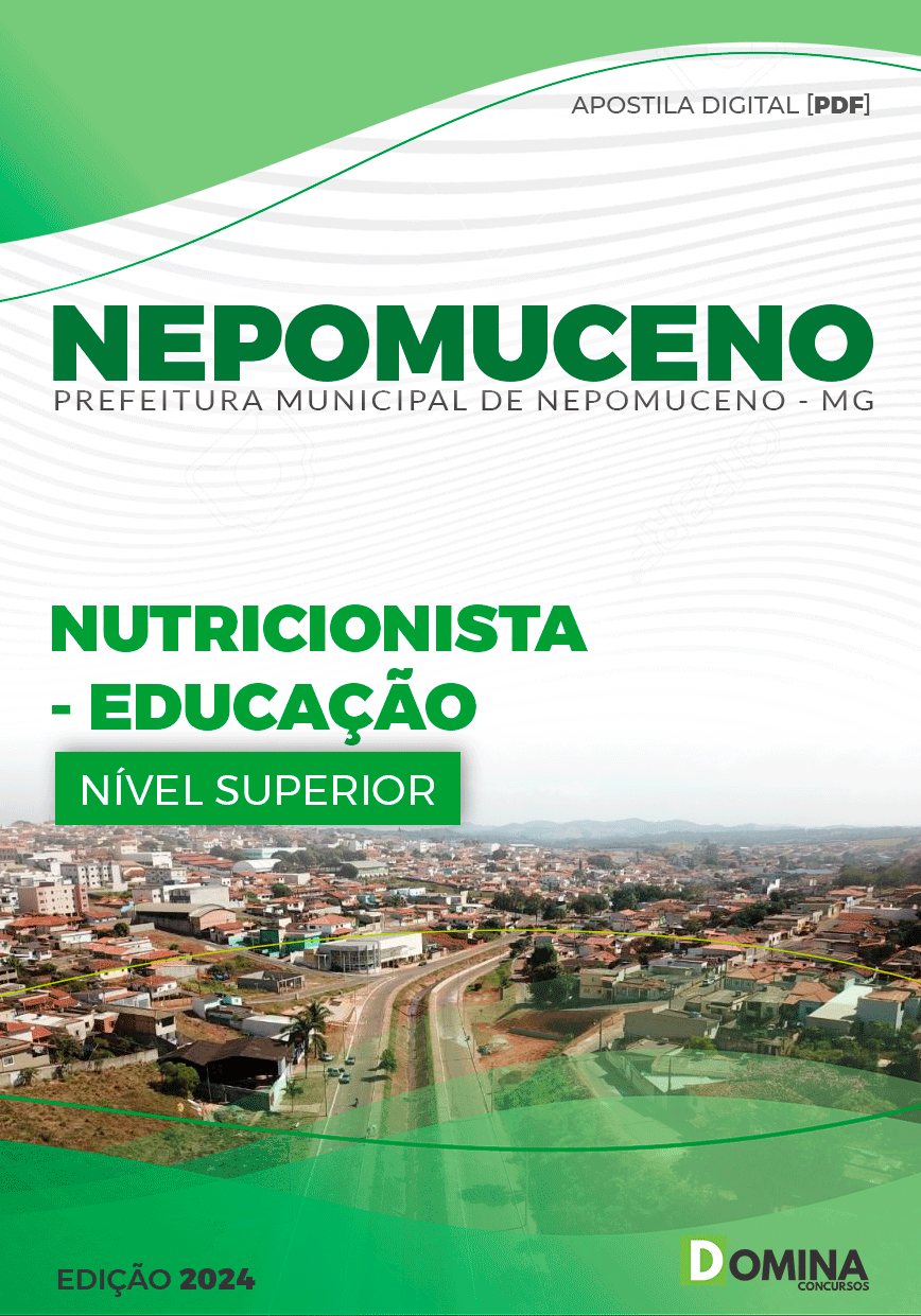 Apostila Pref Nepomuceno MG 2024 Nutricionista Educação