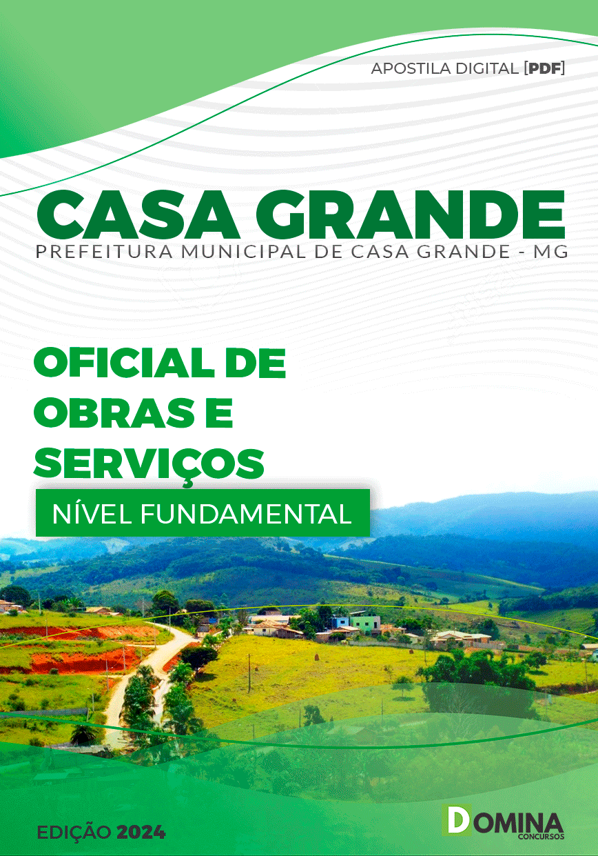 Apostila Pref Casa Grande MG 2024 Oficial de Obras e Serviços