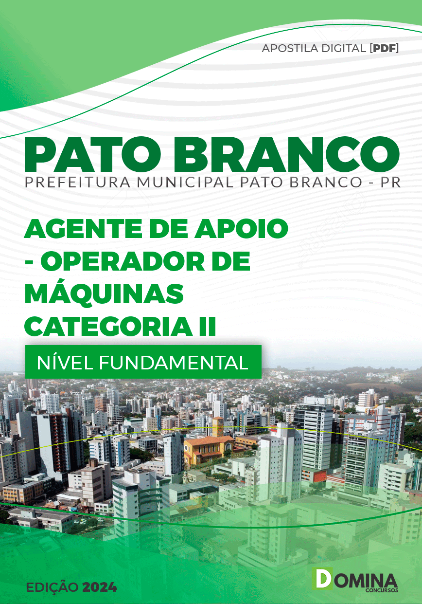 Pref Pato Branco PR 2024 Operador de Máquinas Categoria II
