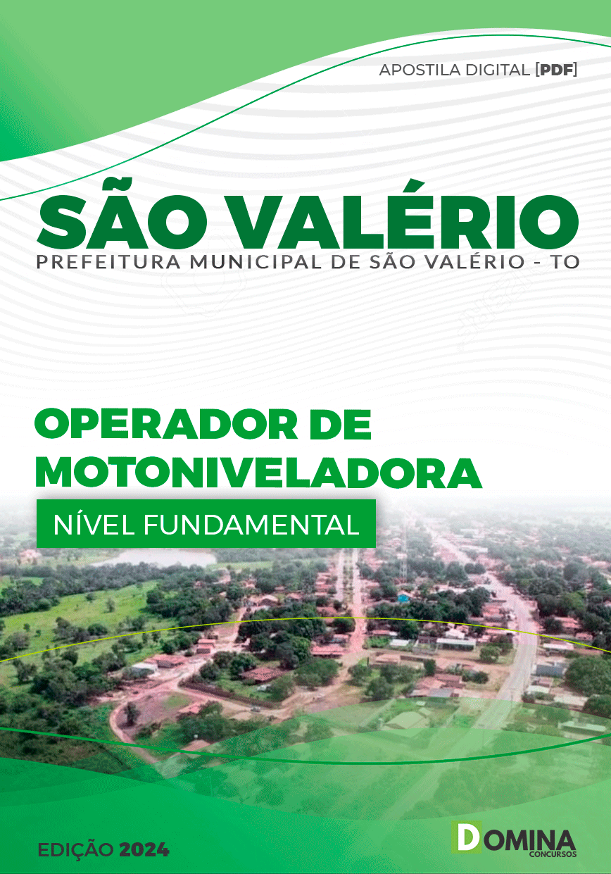 Apostila Pref São Valério 2024 Operador Motoniveladora