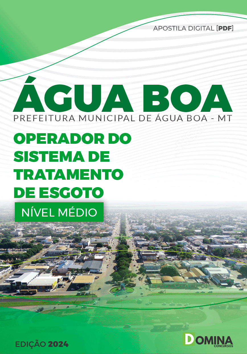 Apostila Pref Água Boa MT 2024 Operador Sistema Tratamento Esgoto