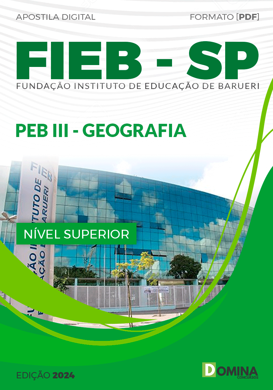 Apostila Concurso FIEB SP 2024 Professor III Geografia