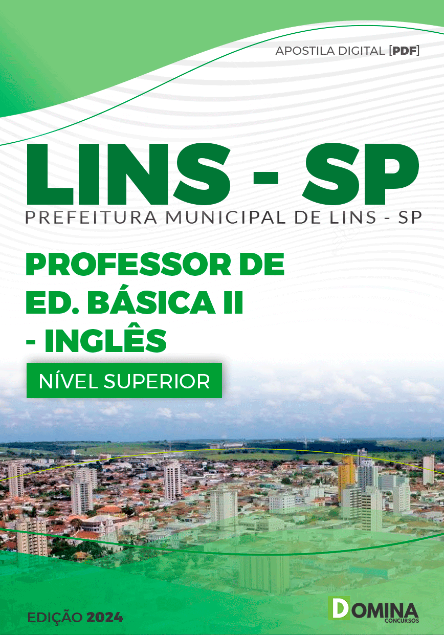 Apostila Pref Lins SP 2024 Professor Educação Básica II Inglês