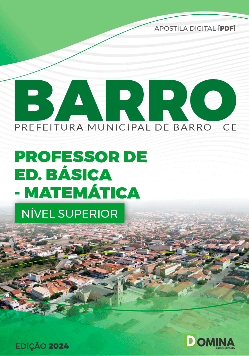 Apostila Pref Barro CE 2024 Professor Matemática