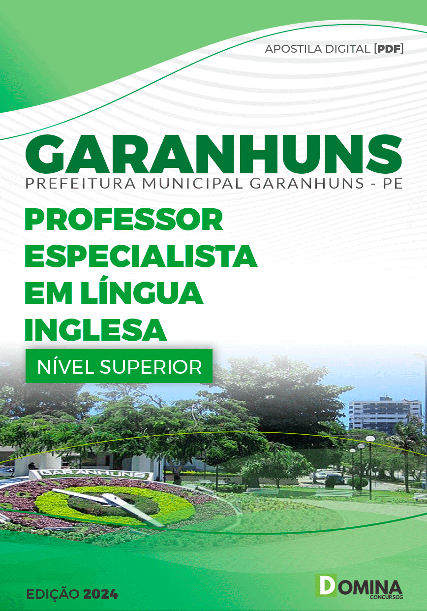 Apostila Pref Garanhuns PE 2024 Professor II Língua Inglesa