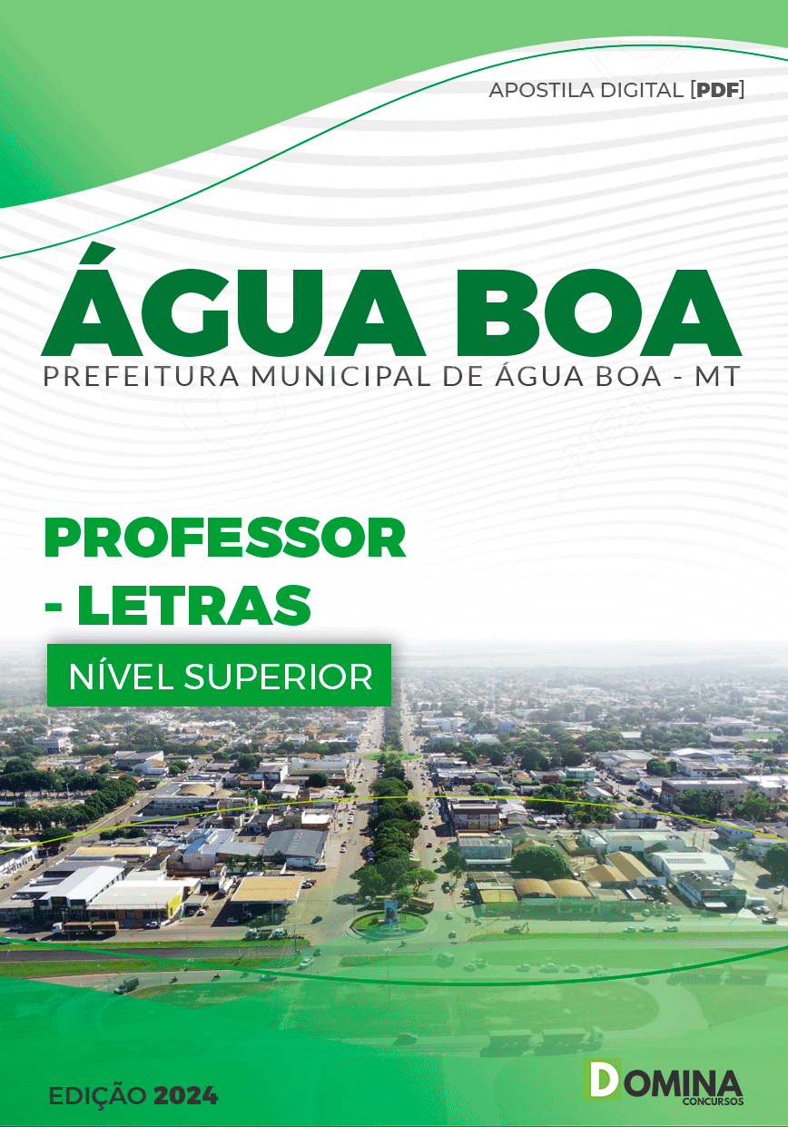 Apostila Pref Água Boa MT 2024 Professor Letras