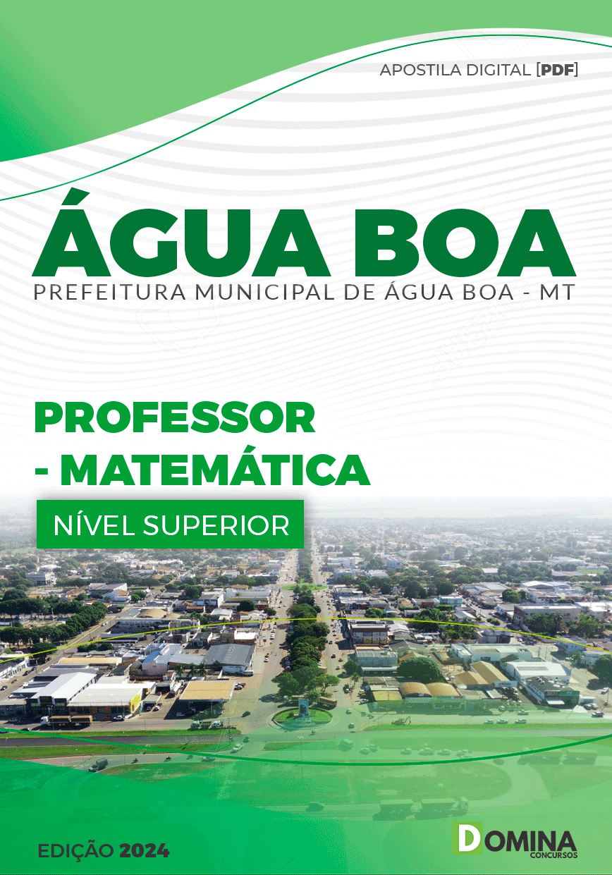 Apostila Pref Água Boa MT 2024 Professor Matemática