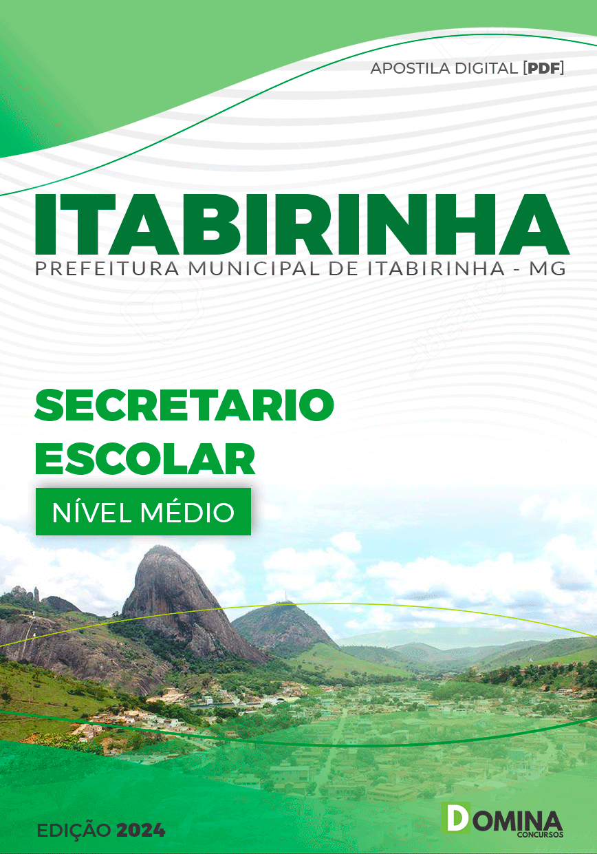 Apostila Pref Itabirinha MG 2024 Secretário Escolar