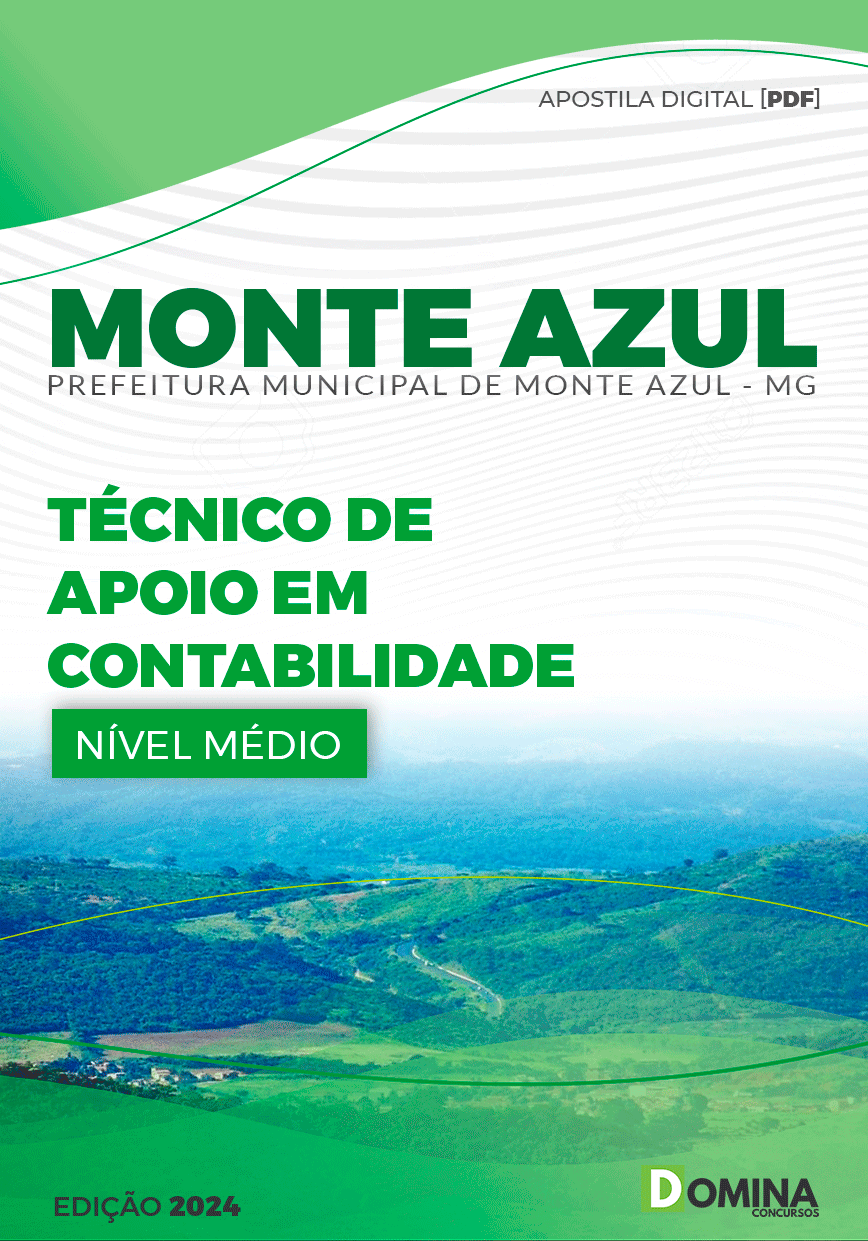 Apostila Pref Monte Azul MG 2024 Técnico Apoio Contabilidade