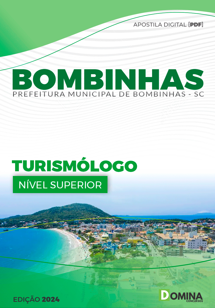 Apostila Pref Bombinhas SC 2024 Turismólogo Cargo: Turismólogo Editora: DOMINA CONCURSOS Edição: 2024 Nível: Superior Banca: FURB Edital: Acesso ao Edital Não é só uma apostila! Material teórico completo elaborado totalmente de acordo com o novo edital. Acompanha provas anteriores com gabarito para testar seu aprendizado. Só hoje, de R$85,98 por R$42,99 50% de Desconto Conhecimento Básico (Totalmente de Acordo com Edital 2024) LÍNGUA PORTUGUESA: Compreensão, análise e interpretação de textos. Tipos e gêneros textuais. Funções da linguagem. Figuras de linguagem. Coesão textual e os sentidos construídos no texto. Fonética. Ortografia. Pontuação. Acentuação gráfica. Estrutura e formação de palavras. Derivação e composição. Classes gramaticais: substantivo, artigo, adjetivo, pronome, numeral, verbo, advérbio, preposição, conjunção e interjeição. Colocação pronominal. Regência nominal e verbal. Emprego do acento grave (crase). Concordância nominal e verbal. Aspectos sintáticos e semânticos. Sentido conotativo e denotativo. Análise sintática do período simples e composto. Sentido dos vocábulos no texto. Significação das palavras. Sinônimos, antônimos, hipônimos e hiperônimos. Uso dos porquês. Processos de coordenação e subordinação (valores semânticos). RACIOCÍNIO LÓGICO: Raciocínio lógico envolvendo problemas aritméticos, geométricos e matriciais. Números inteiros e racionais (na forma decimal e fracionária): operações (adição, subtração, multiplicação, divisão, potenciação); expressões numéricas. Números e grandezas proporcionais: razões e proporções; divisão em partes proporcionais; regra de três simples e composta; porcentagem. Princípios de contagem e probabilidade. Operações com conjuntos. Sistema métrico: medidas de tempo, comprimento, superfície, volume, capacidade e massa. Interpretação de gráficos e tabelas. Média aritmética simples e ponderada. Resolução de situações-problema. INFORMÁTICA: Noções de internet, intranet e redes de computadores. Conceitos básicos dos modos de utilização de tecnologias digitais, suas ferramentas, uso e operação de aplicativos e procedimentos de informática. Conceitos básicos dos modos de utilização de aplicativos para edição de textos, planilhas, apresentações, correio eletrônico, Agenda, videoconferência, chat, armazenamento de arquivos, Ambientes Virtuais de Aprendizagem, formulários eletrônicos, edição de sites utilizando-se a suíte de produtividade Google Workspace. Noções básicas de edição de imagens e vídeos. Conceitos e modos de utilização de Sistemas Operacionais, Windows 10 e superiores, Chrome OS. Conceitos e modos de utilização do Adobe Reader e arquivos em formato PDF. Noções básicas de ferramentas e aplicativos de navegação (Google Chrome, Firefox, Mozilla Firefox, Internet Explorer e Microsoft Edge). Sítios de busca e pesquisa na internet. Conceitos de organização e de gerenciamento de informações, arquivos, pastas e programas em ambientes compartilhados. Conceitos básicos de armazenamento de dados em nuvem. Noções básicas de segurança da informação, Lei Geral de Proteção de Dados e proteção de sistemas informatizados. Noções básicas de hardware e software. Conceitos e modos de utilização de sistemas Operacionais Móveis (Android/iOS).    LEGISLAÇÃO: Lei Orgânica do Município de Guabiruba. Regime Jurídico dos Servidores Públicos Civis do Município de Guabiruba (Estatuto) - Lei Complementar n.º 1.453/2014 e suas alterações. Plano de Cargos, Carreira e Vencimentos dos servidores da Administração Pública de Guabiruba – Lei Complementar n.º 1.458/2014 e suas alterações. Conhecimento Específico (Totalmente de Acordo com Edital 2024) Teorias do turismo e conceitos fundamentais. História do turismo no Brasil e no mundo. Segmentação do mercado turístico: turismo cultural, ecoturismo, turismo de aventura, turismo de negócios, entre outros. Políticas públicas de turismo e o papel do Ministério do Turismo. Planejamento e desenvolvimento turístico em âmbito local, regional, nacional e internacional. Gestão de destinos turísticos. Patrimônio cultural, material e imaterial; patrimônio natural; e sua relação com o turismo. Interpretação e gestão ambiental aplicadas ao turismo sustentável. Metodologias de pesquisa em turismo. Economia do turismo: impactos econômicos, sociais e ambientais. Legislação turística e normativas aplicáveis à atividade turística. Fundamentos de administração aplicados ao turismo. Marketing turístico e estratégias de promoção e vendas. Gestão de produtos e serviços turísticos. Métodos de planejamento estratégico no turismo. Elaboração e gestão de projetos turísticos. Ferramentas de gestão e avaliação de projetos. Tendências contemporâneas do turismo. Sustentabilidade e responsabilidade social no turismo. Conhecimentos pertinentes à área de atuação. Relações humanas no trabalho e ética profissional no serviço público. Apostila Pref Bombinhas SC 2024 Turismólogo