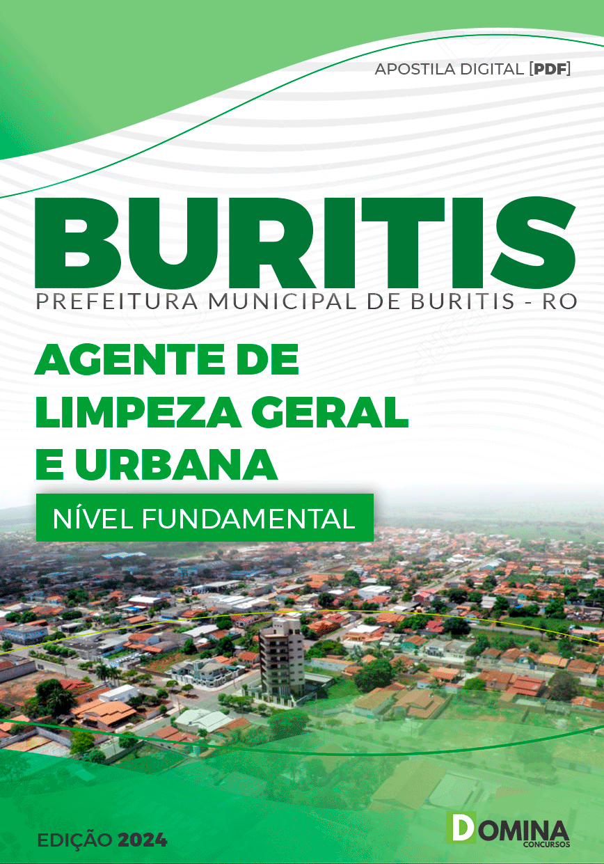 Apostila Pref Buritis RO 2024 Agente Limpeza Geral Urbana