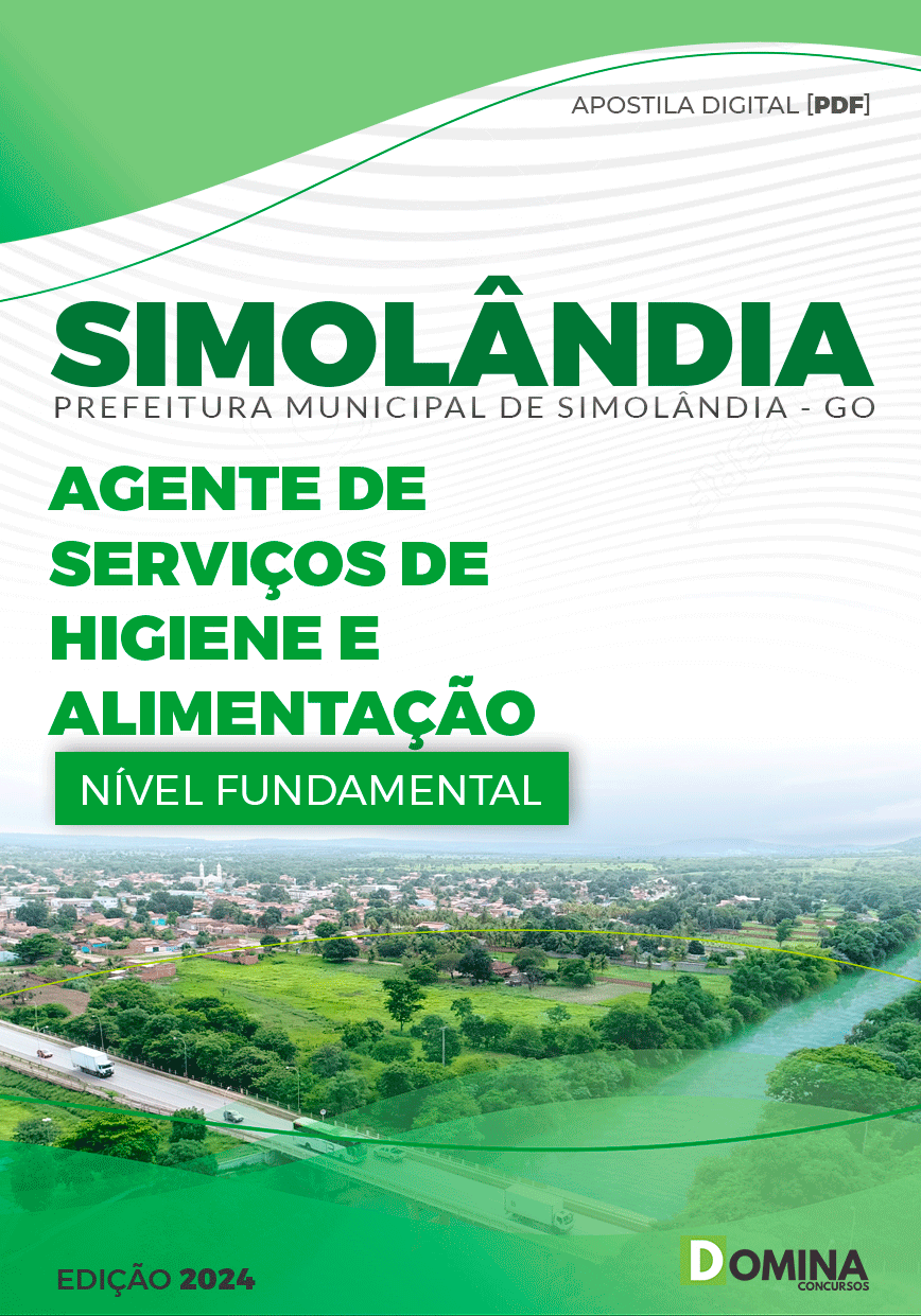 Apostila Pref Simolândia GO 2024 Agente Serviços Higiene Alimentação