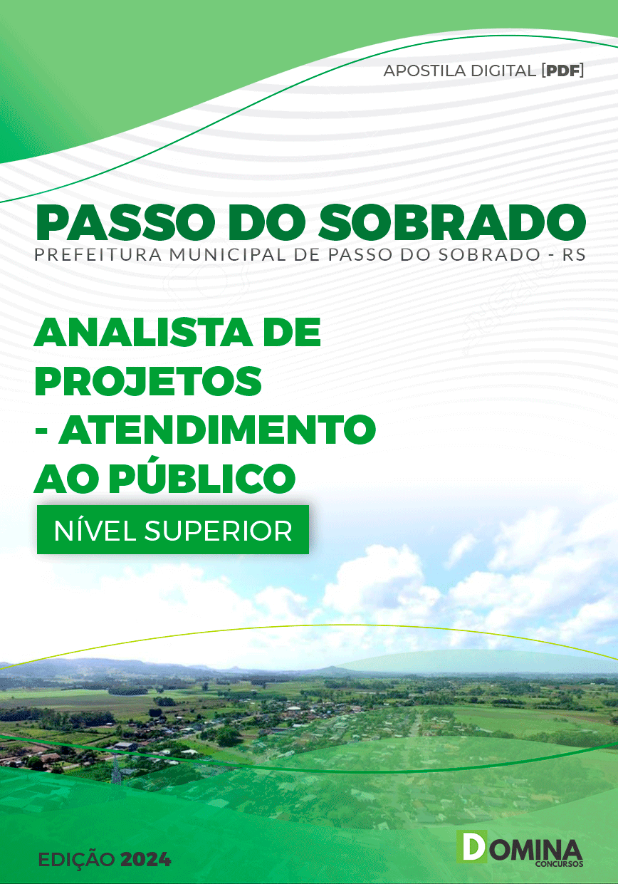 Apostila Pref Passo do Sobrado RS 2024 Analista de Projetos