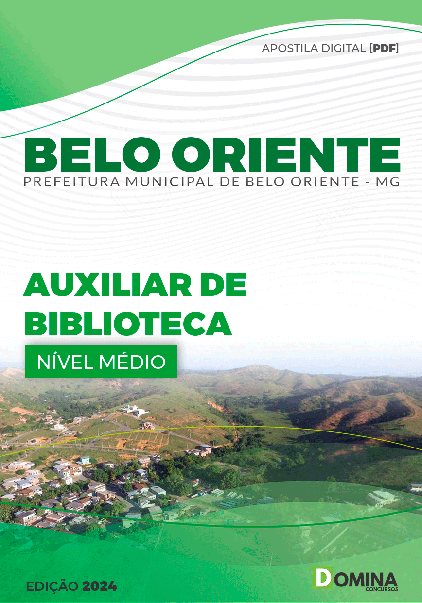 Apostila Pref Belo Oriente MG 2024 Auxiliar Biblioteca