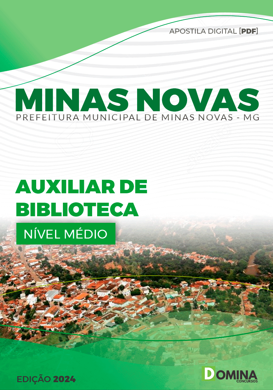 Apostila Pref Minas Novas MG 2024 Auxiliar Biblioteca
