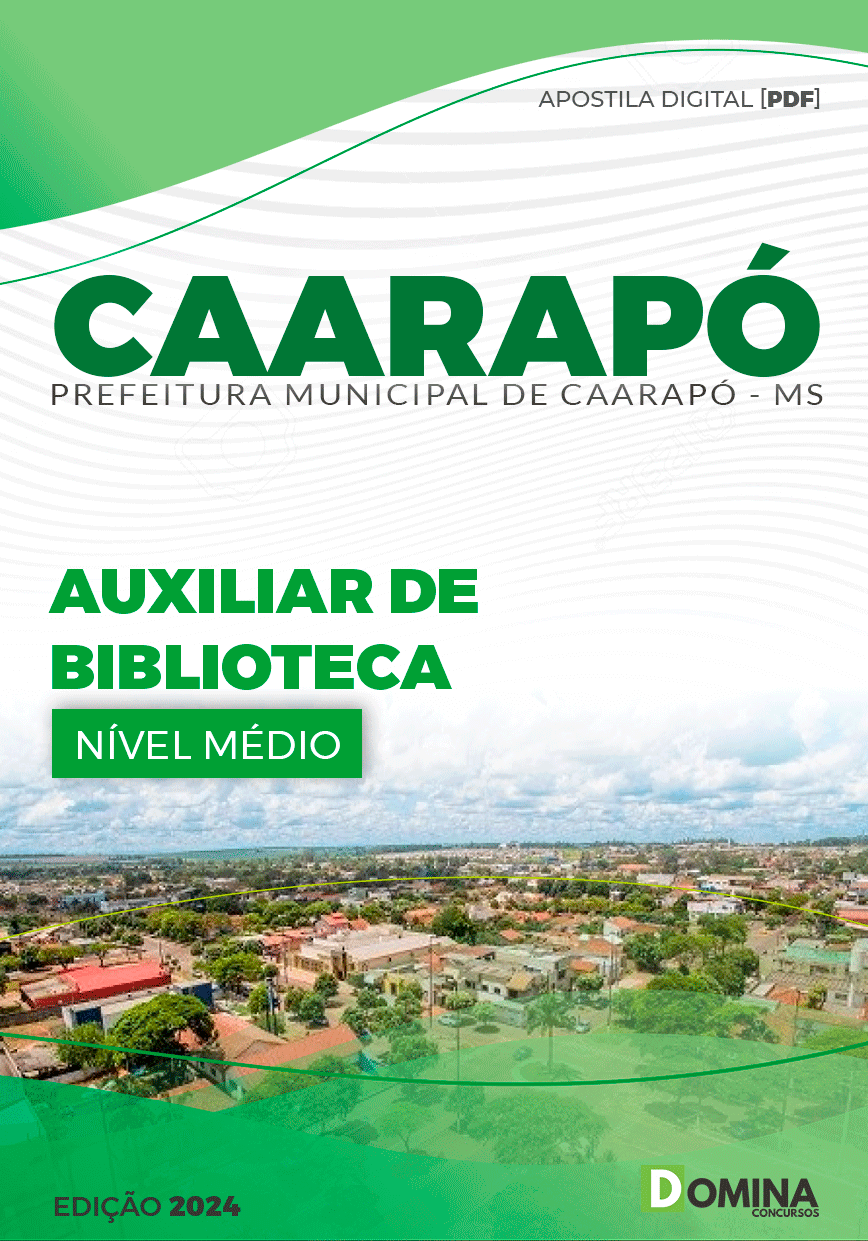 Apostila Pref Caarapó MS 2024 Auxiliar Biblioteca