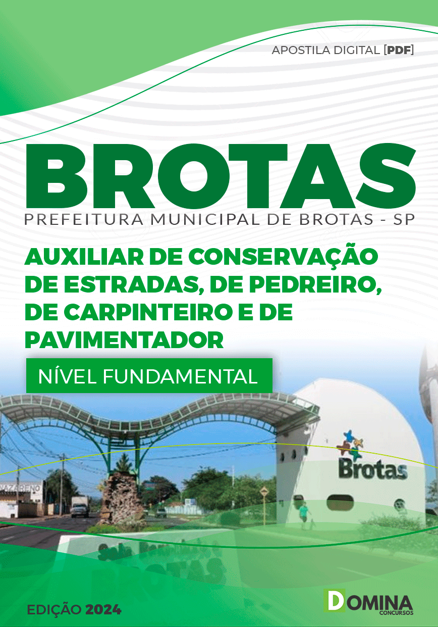 Apostila Concurso Pref Brotas SP 2024 Auxiliar Conservação Estradas