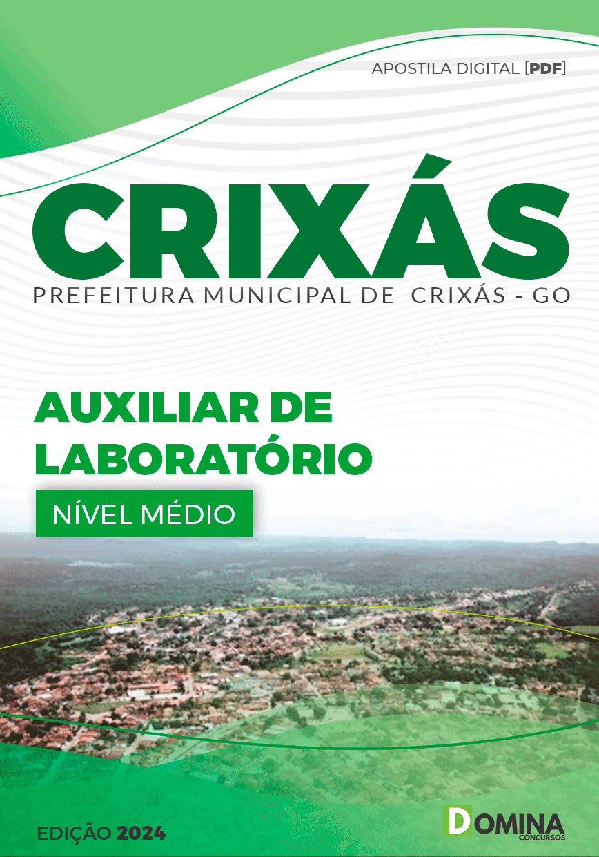 Apostila Pref Crixás GO 2024 Auxiliar Laboratório
