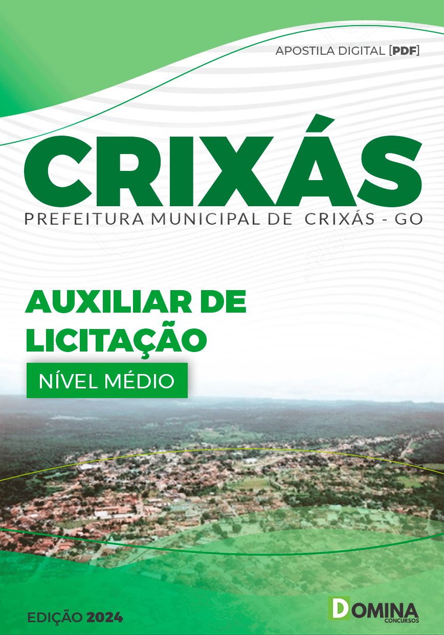 Apostila Pref Crixás GO 2024 Auxiliar Licitação